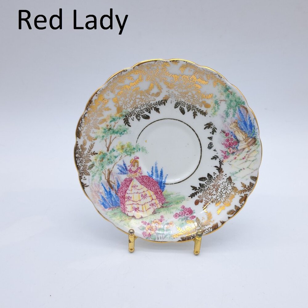 Colclough Red Lady Orphan Saucer